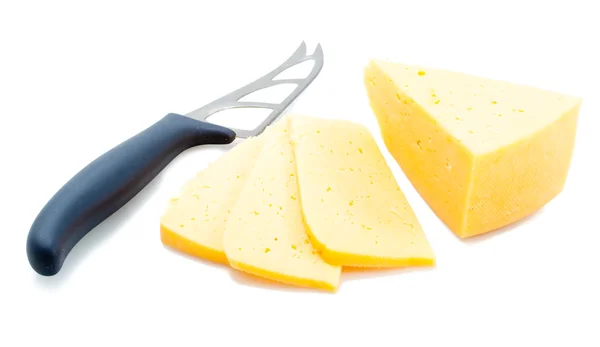 Sýr a nůž — Stock fotografie