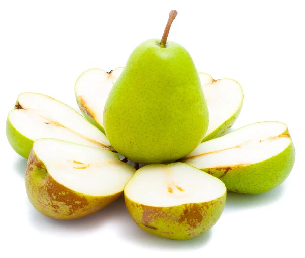 Green sliced pear — Stock Photo, Image