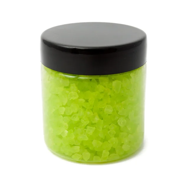 Зеленая соль для ванн — стоковое фото