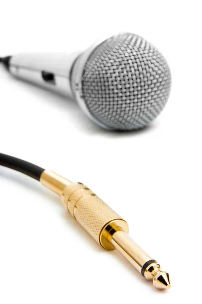 Microfone com conector — Fotografia de Stock