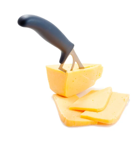 Cheese and knife — Stock Photo, Image