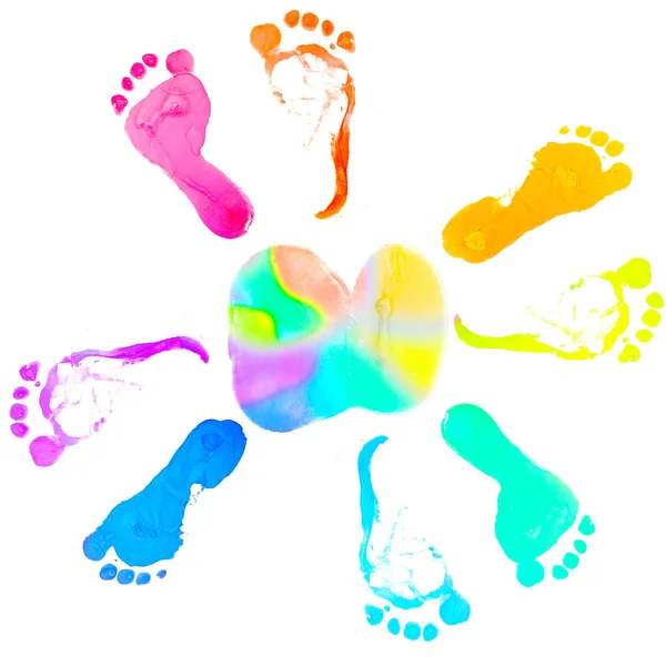 Отпечаток ноги ребенка — стоковое фото