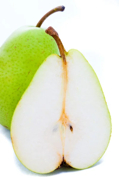 Green sliced pear — Stock Photo, Image