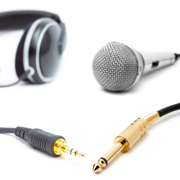 Headphone and microphone — Stock Photo, Image