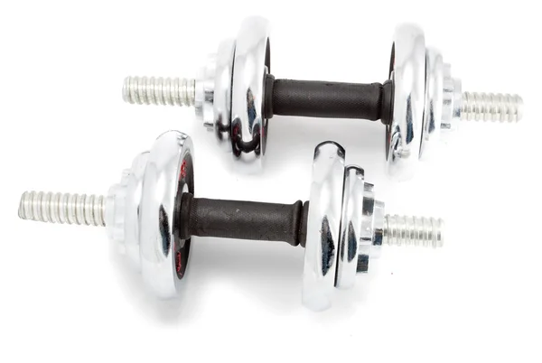 Chrome dumbbells — Stock Photo, Image