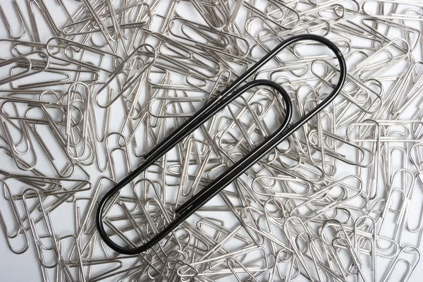Silver paper clips — Stock Photo, Image