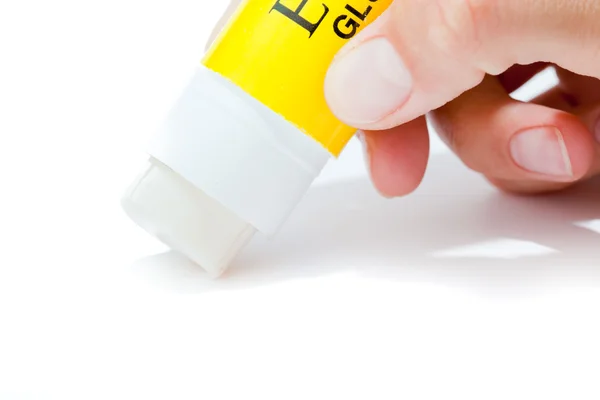 Glue Stick'i el ile — Stok fotoğraf