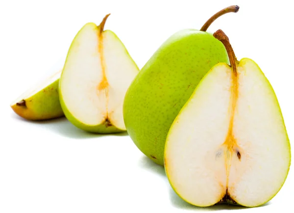 Green sliced pear — Stock Photo, Image