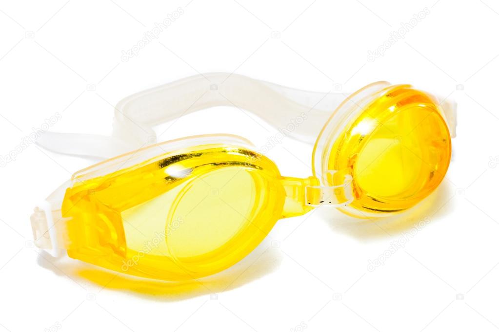 yellow swim goggles