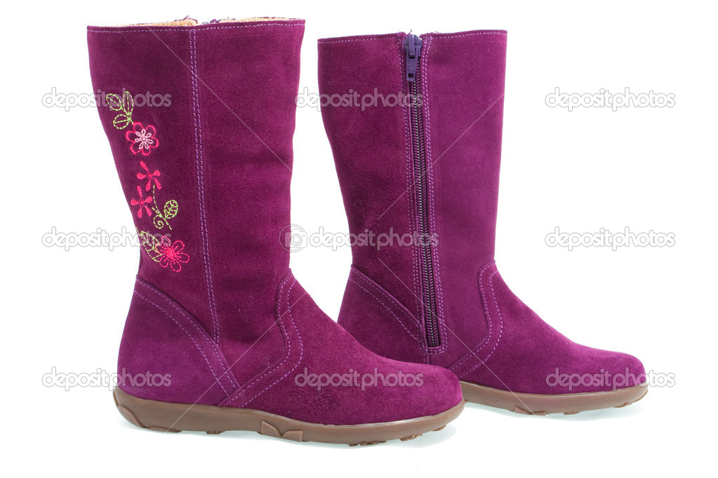 Purple female shammy boots