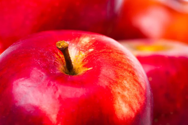 Červená jablka makro — Stock fotografie