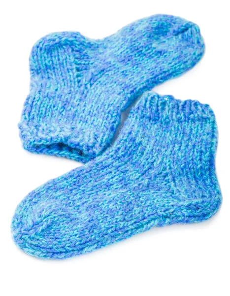 Calcetines de lana azul — Foto de Stock