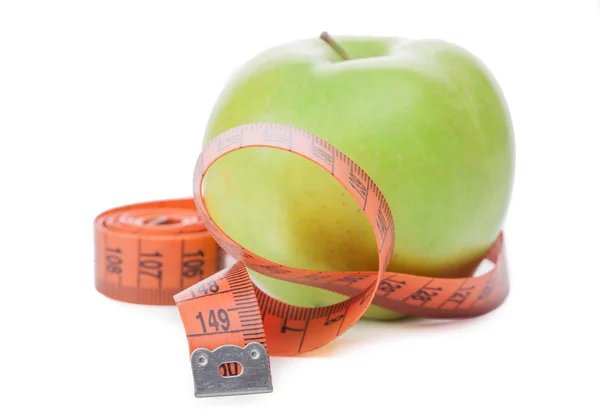 Apple and measure tape — Stock Photo, Image