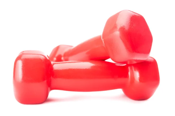 Două gantere roșii — Fotografie, imagine de stoc