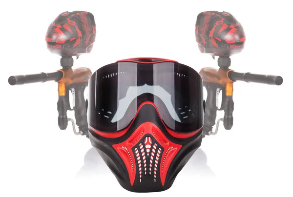 Paintball mask and marker — Stock Photo, Image