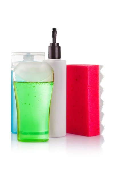 Shower gel and a wisp — Stock Photo, Image