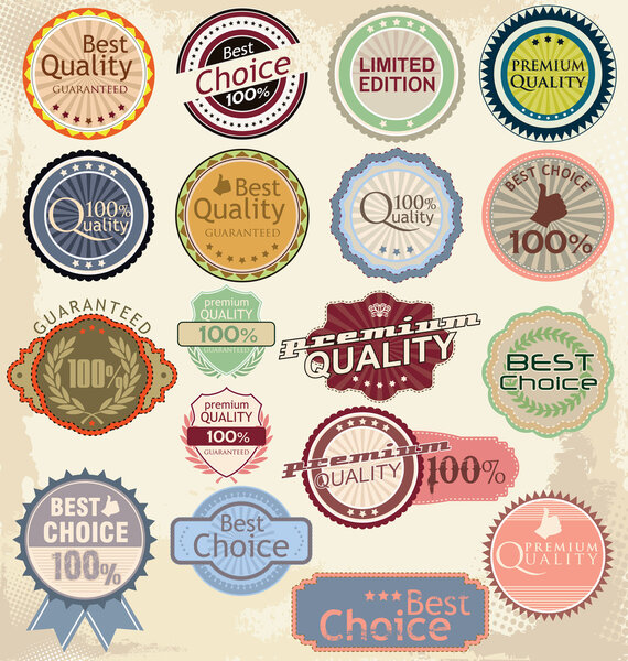 Vintage styled premium quality and satisfaction guarantee label
