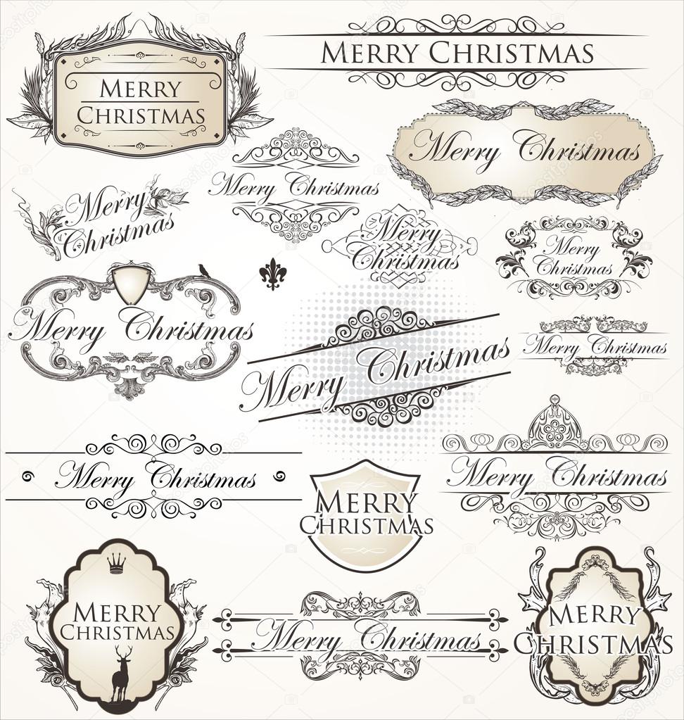 Merry Christmas vintage Label collection