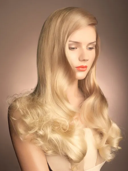 Schöne Dame mit prachtvollen Haaren — Stockfoto