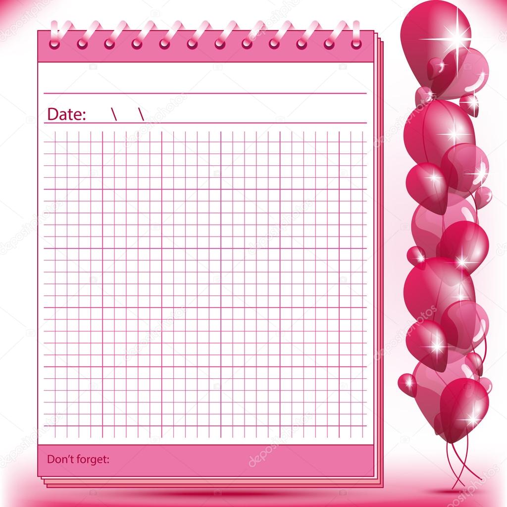 Arithmetic block notes in pink shades