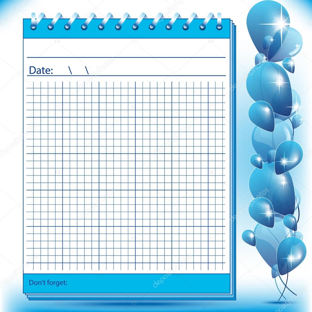 Arithmetic block notes in blue shades