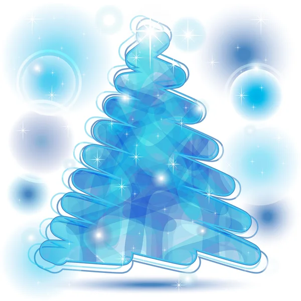 Albero di Natale Scribble in blu — Vettoriale Stock