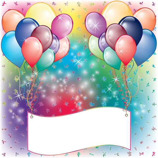 Luftballons Party Einladungskarte — Stockvektor