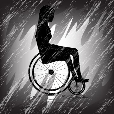 Tekerlekli sandalyede hüzünlü kız