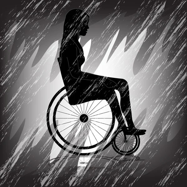 Sad Girl in wheelchair — Stock Vector