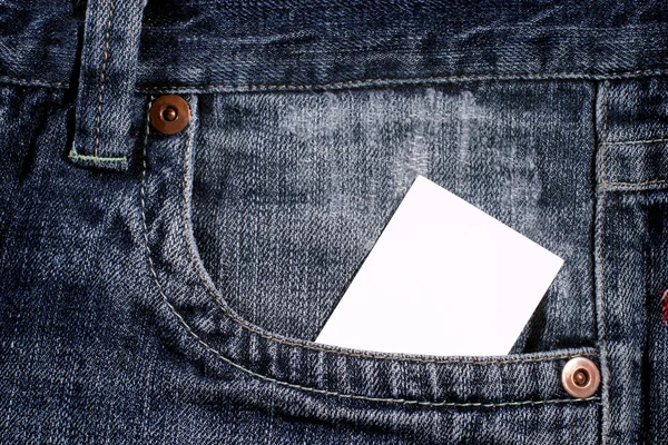 Witte duidelijke kaart in zak — Stockfoto