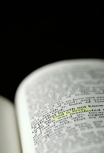 Marked phrase in Holy Bible — Stock Photo, Image