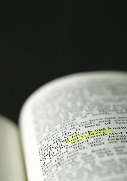 Marked phrase in Holy Bible — Stock Photo, Image