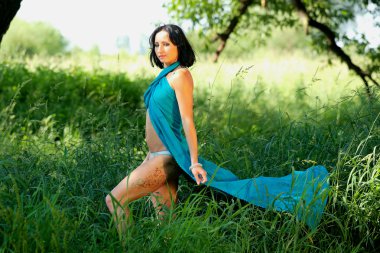 Nice woman near river