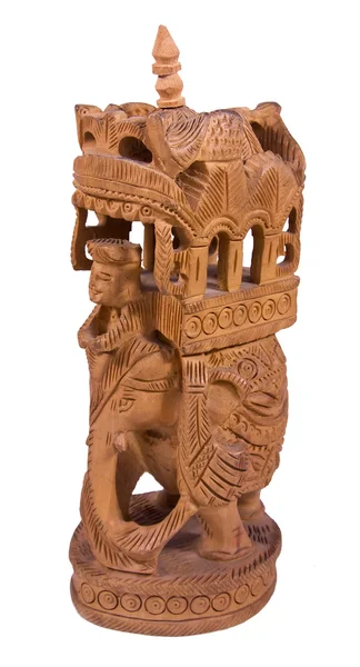 Słoń z sedan krzesło drewnianą statua — Zdjęcie stockowe
