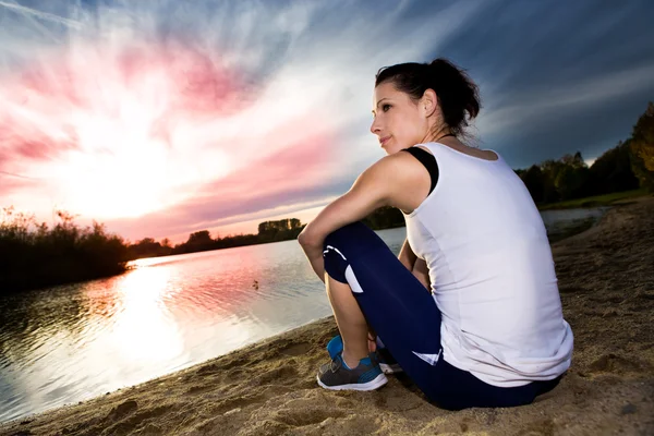 Joggen vrouw — Stockfoto