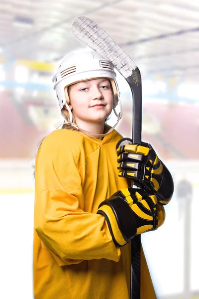 Hockey girl — Stock Photo, Image