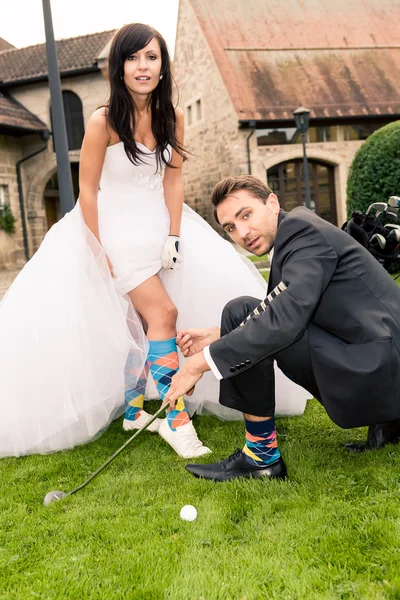 Matrimonio golf — Foto Stock