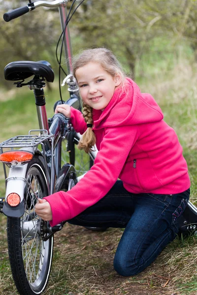 Cyklistické dívka — Stock fotografie
