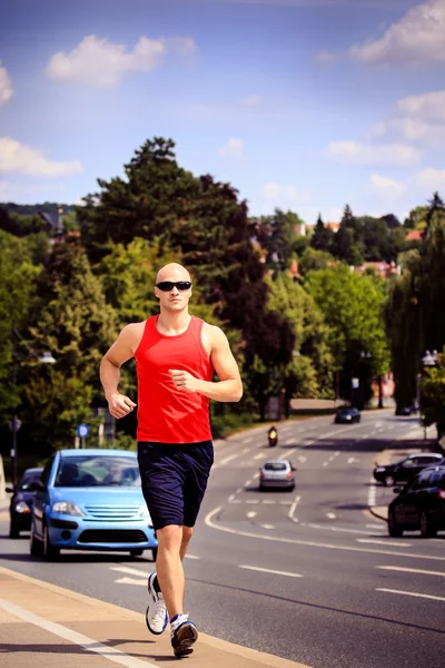 Jogging i byen - Stock-foto