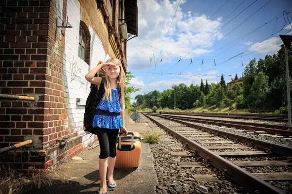 Na železniční stanici — Stock fotografie