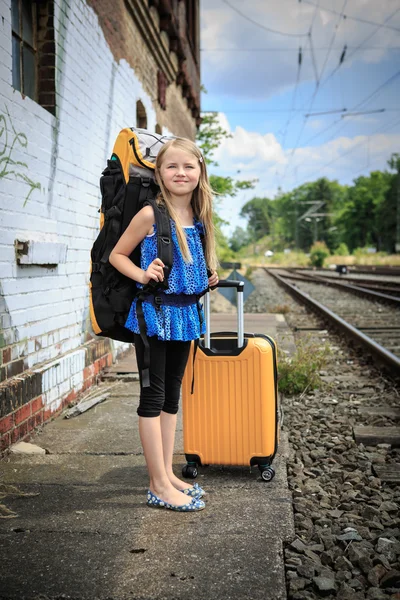 På järnvägsstationen — Stockfoto