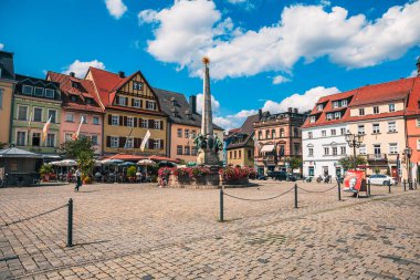 KULMBACH, GERMANY - CIRCA AĞust, 2021: Kulmbach Marktplatz, Bavyera, Almanya