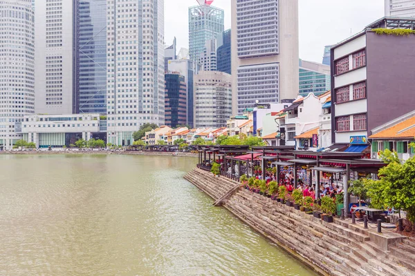 Singapore Singapore Circa September 2017 Singapore River Och Clarke Quay — Stockfoto