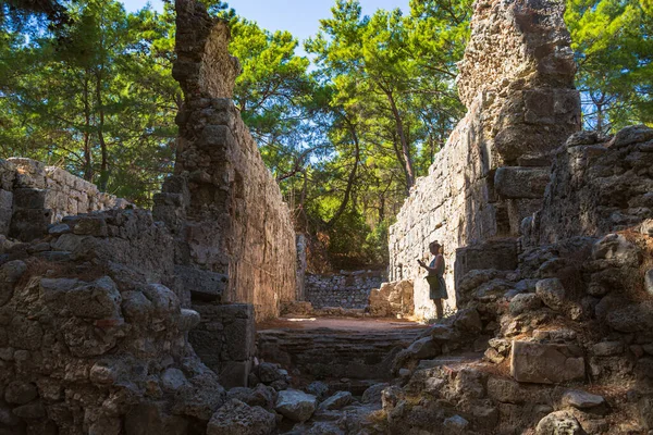 Phaselis Turkey Circa Oktober 2021 Phaselis Antyczna Ruina Miasta Pobliżu — Zdjęcie stockowe