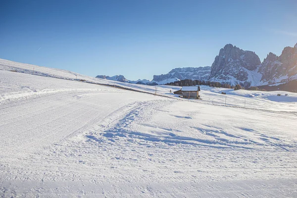 Síközpont Groeden Seiser Alm Ulrich Christina Wolkenstein Területeken Dolomite Alpokban — Stock Fotó