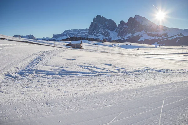 Het Skigebied Groeden Met Seiser Alm Ulrich Christina Wolkenstein Dolomieten — Stockfoto