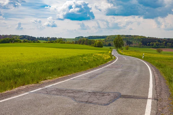 Landschap Van Zuid Thüringen Bij Eisfeld Thüringen Duitsland — Stockfoto