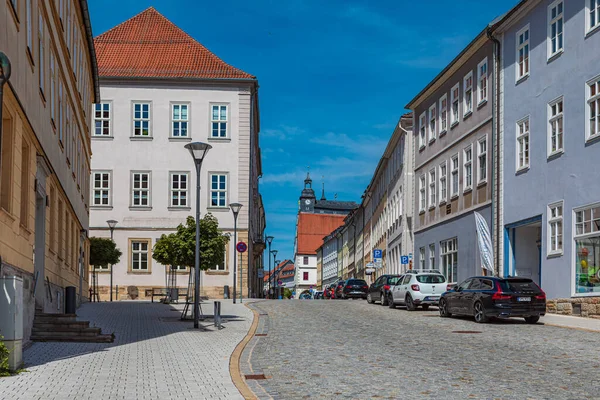 Hildburghausen Thuringia Germany Circa July 2022 Obere Marktstrasse Hildburghausen Town — 스톡 사진