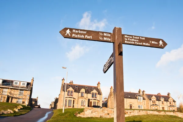 Burghead signpost — Stock Photo, Image