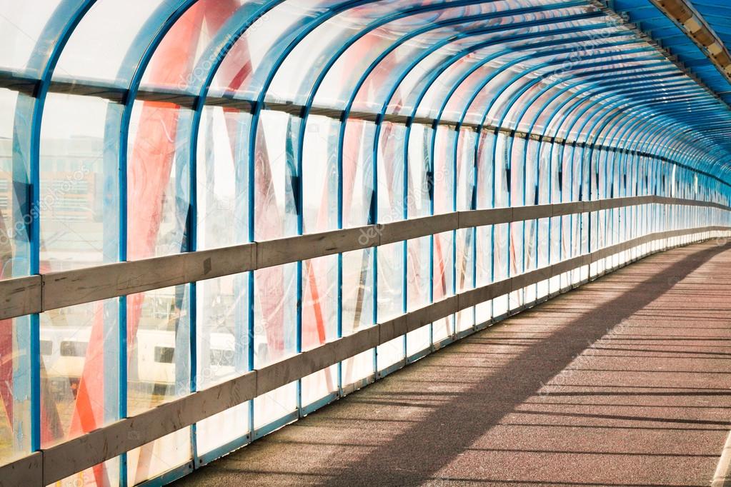 Glass covered walkway